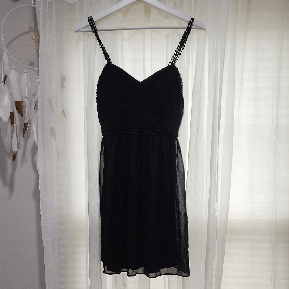 City Studio Black Spaghetti Strap Mini Dress